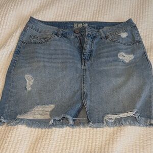 Rewash Distressed Light Blue Mini Skirt Size 7/28